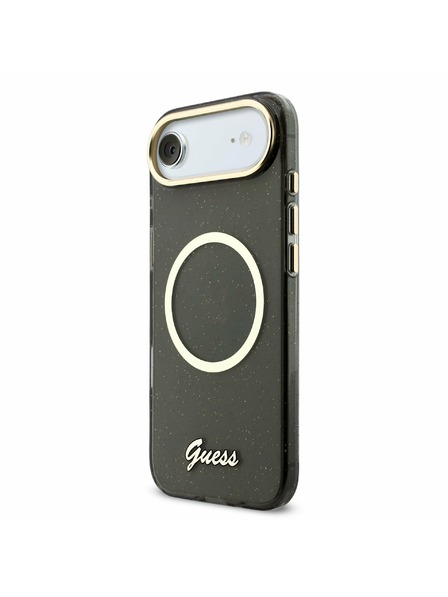 Guess Guess IML Glitter Script Curea MagSafe Carcasă Spate pentru iPhone Air Negru