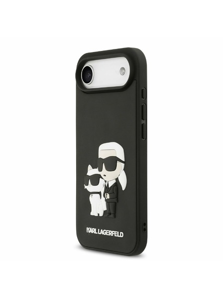 Karl Lagerfeld Karl Lagerfeld 3D Rubber Karl and Choupette Carcasă Spate pentru iPhone Air Negru