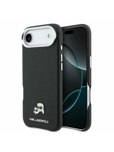 Karl Lagerfeld Karl Lagerfeld PU Karl and Choupette Heads Pins MagSafe Carcasă Spate pentru iPhone Air Negru