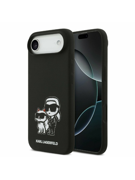 Karl Lagerfeld Karl Lagerfeld Liquid Silicone K&CH Sketch MagSafe Carcasă Spate pentru iPhone Air Negru