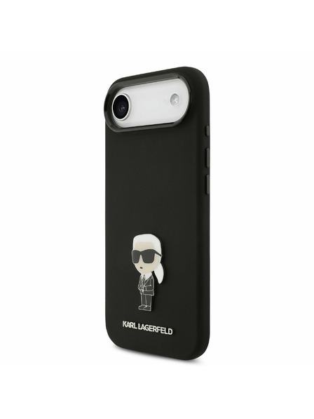 Karl Lagerfeld Karl Lagerfeld Liquid Silicone Metal Ikonik Carcasă Spate pentru iPhone Air Negru