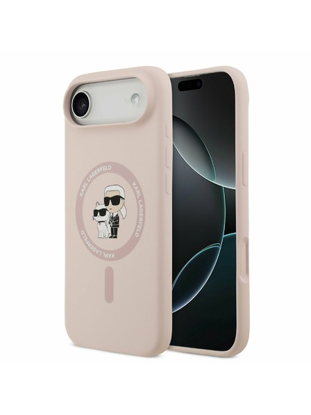 Karl Lagerfeld Karl Lagerfeld Liquid Silicone Karl and Choupette MagSafe Carcasă Spate pentru iPhone Air Pink