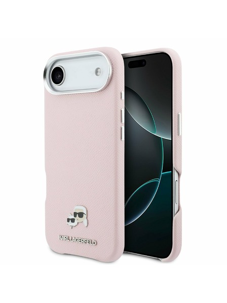 Karl Lagerfeld Karl Lagerfeld PU Karl and Choupette Heads Pins MagSafe Carcasă Spate pentru iPhone Air Pink