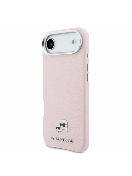 Karl Lagerfeld Karl Lagerfeld PU Karl and Choupette Heads Pins MagSafe Carcasă Spate pentru iPhone Air Pink