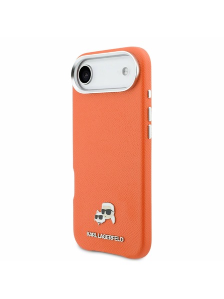 Karl Lagerfeld Karl Lagerfeld PU Karl and Choupette Heads Pins MagSafe Carcasă Spate pentru iPhone Air Orange
