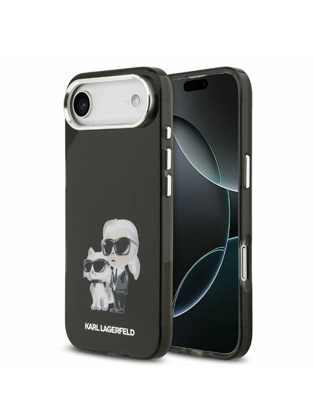 Karl Lagerfeld Karl Lagerfeld IML Aquarelle Karl and Choupette Carcasă Spate pentru iPhone Air Black