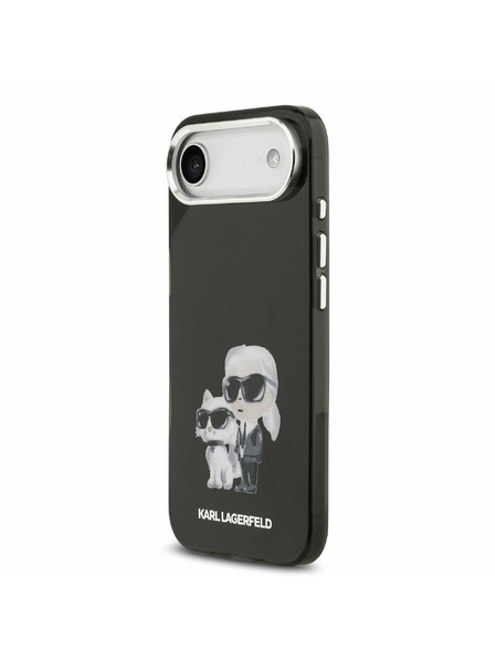 Karl Lagerfeld Karl Lagerfeld IML Aquarelle Karl and Choupette Carcasă Spate pentru iPhone Air Black