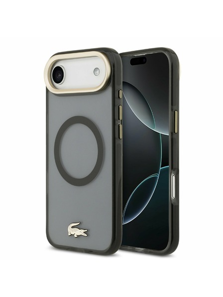 Lacoste Lacoste PC/TPU Frosted Finish Gold Logo MagSafe Carcasă Spate pentru iPhone Air Black
