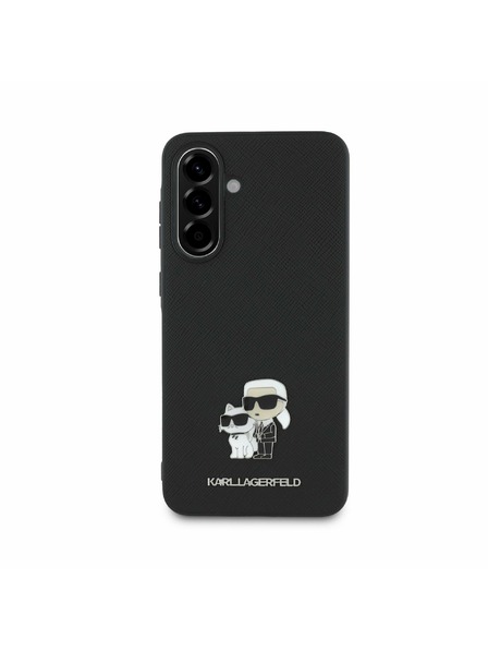 Karl Lagerfeld Karl Lagerfeld PU Saffiano Metal Karl and Choupette Carcasă Spate pentru Samsung Galaxy A36 Black