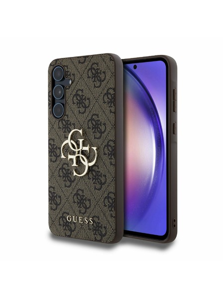 Guess Guess PU 4G Metal Logo Carcasă Spate pentru Samsung Galaxy A55 5G Brown
