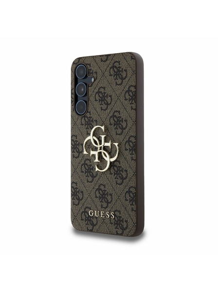 Guess Guess PU 4G Metal Logo Carcasă Spate pentru Samsung Galaxy A55 5G Brown