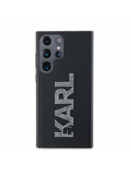 Karl Lagerfeld Karl Lagerfeld 3D Cauciuc Glitter Logo Carcasă Spate pentru Samsung Galaxy S24 Ultra Black