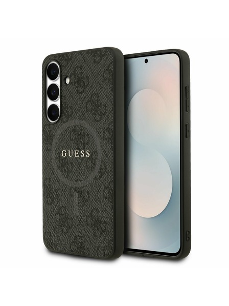 Guess Guess PU Piele 4G Inel Colorat MagSafe Carcasă Spate pentru Samsung Galaxy S25 FE Black