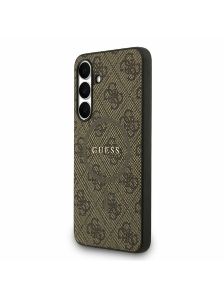 Guess Guess PU Piele 4G Inel Colorat MagSafe Carcasă Spate pentru Samsung Galaxy S25 FE Brown