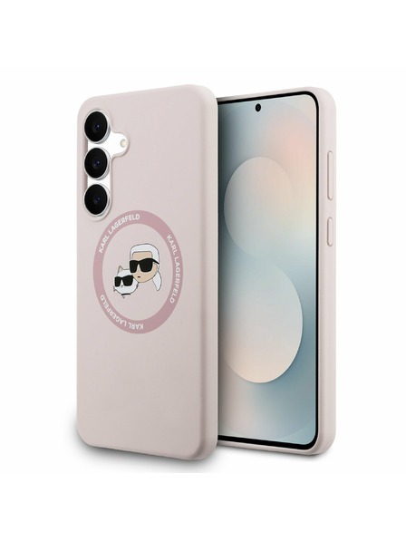 Karl Lagerfeld Karl Lagerfeld Silicone Lichid K&CH Heads MagSafe Carcasă Spate pentru Samsung Galaxy S25 FE Pink