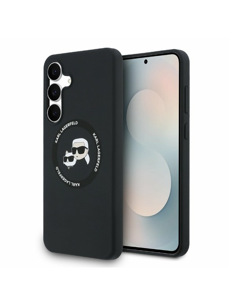 Karl Lagerfeld Karl Lagerfeld Silicone Lichid K&CH Heads MagSafe Carcasă Spate pentru Samsung Galaxy S25 FE Black