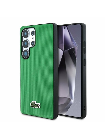 Lacoste Lacoste Iconic Petit Pique Woven Logo MagSafe Carcasă Spate pentru Samsung Galaxy S25 Ultra Green