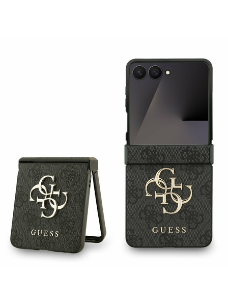 Guess Guess PU 4G Metal Logo Carcasă Spate pentru Samsung Galaxy Z Flip 7 Grey