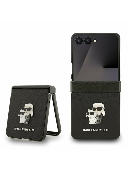 Karl Lagerfeld Karl Lagerfeld PU Saffiano Karl and Choupette Carcasă Spate pentru Samsung Galaxy Z Flip 7 Black
