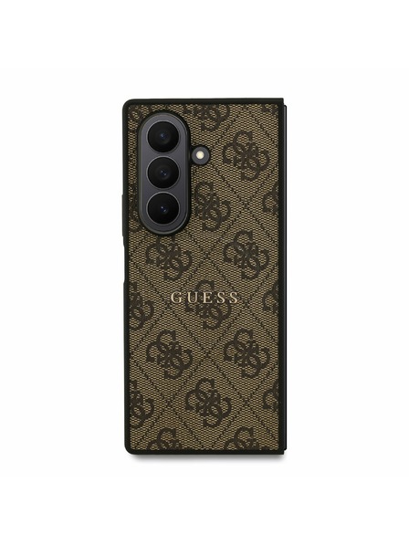 Guess Guess PU Piele 4G Inel Colorat Magnetic Carcasă Spate pentru Samsung Galaxy Z Fold 7 Brown