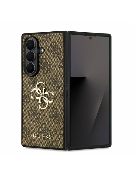 Guess Guess PU 4G Metal Logo Carcasă Spate pentru Samsung Galaxy Z Fold 7 Brown