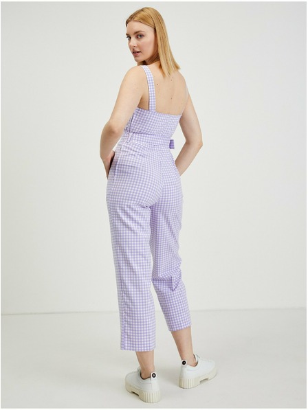 Orsay Salopetă în carouri violet deschis de damă ORSAY