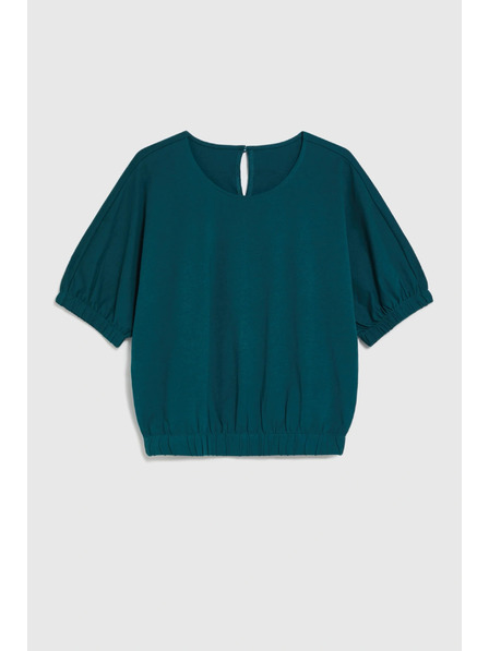 Moodo Bluză cu mâneci drapate verde Moodo