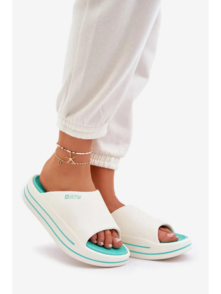 BIG STAR SHOES Papuci pentru femei pe platformă Big Star – alb/mentă