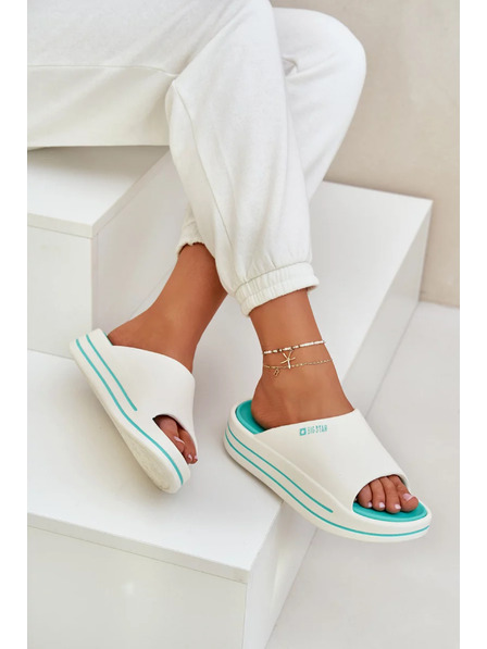 BIG STAR SHOES Papuci pentru femei pe platformă Big Star – alb/mentă