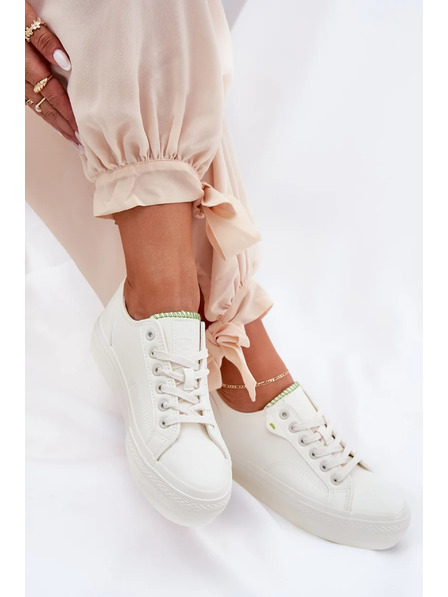 BIG STAR SHOES Adidași pentru femei pe platformă din piele ECO Big Star – alb