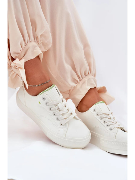 BIG STAR SHOES Adidași pentru femei pe platformă din piele ECO Big Star – alb