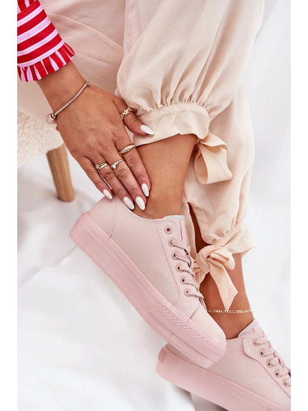 BIG STAR SHOES Adidași pentru femei pe platformă din piele ECO Big Star – roz