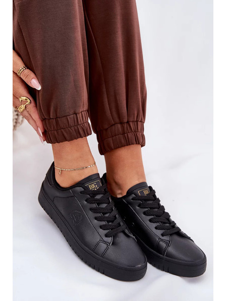 BIG STAR SHOES Adidași joni din piele ECO femeiesc Big Star – negri