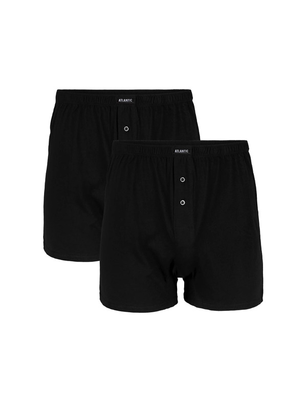 Atlantic Set 2 bucăți Boxeri lungi negri