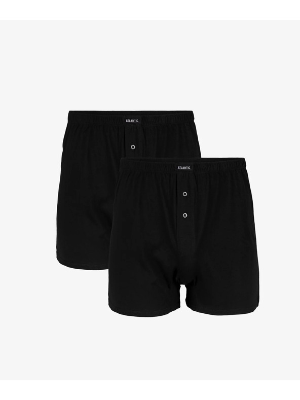 Atlantic Set 2 bucăți Boxeri lungi negri