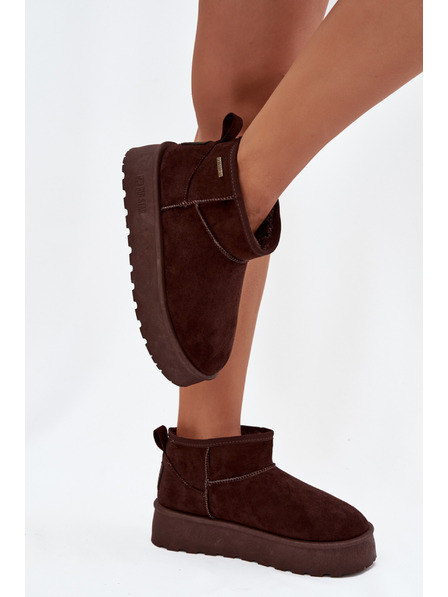 BIG STAR SHOES Cizme de zăpadă joase pe platformă pentru femei Big Star – ciocolatiu