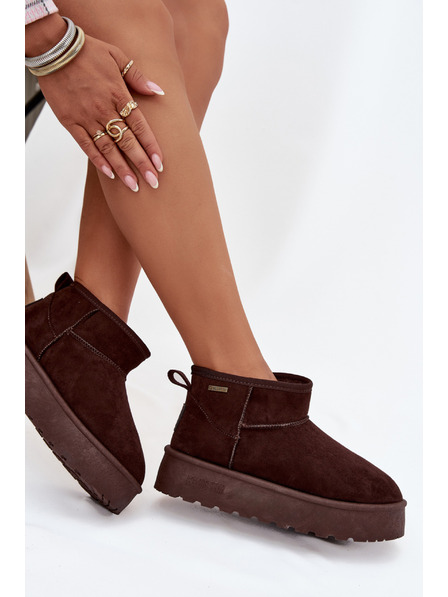 BIG STAR SHOES Cizme de zăpadă joase pe platformă pentru femei Big Star – ciocolatiu