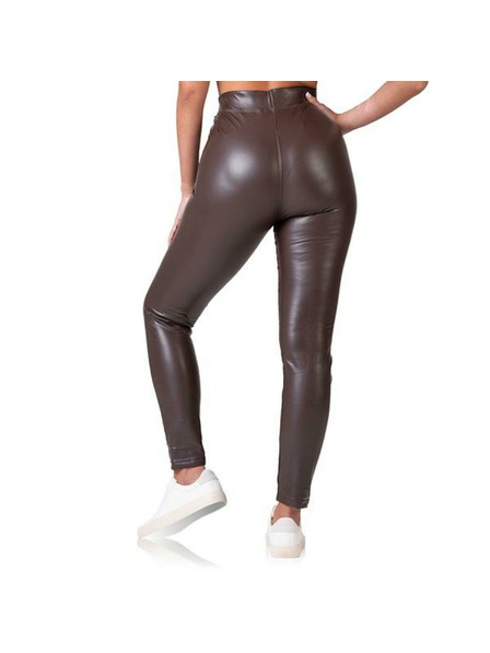 Bellinda RELAX & GO LEATHEROPTIC LEGGINGS - Colanți aspect piele pentru femei - maro închis