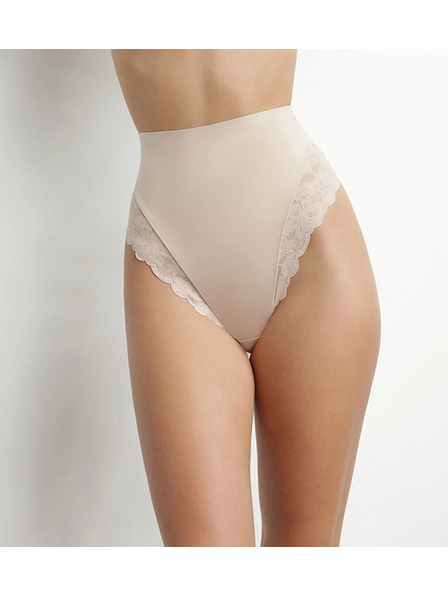 DIM DIM DELICATE THONG - Tanga cu dantelă cu talie înaltă pentru femei - culoarea pielii