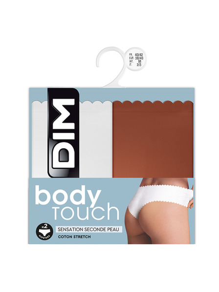 DIM DIM BODY TOUCH HIPSTER 2x - Chiloți pentru femei 2 buc - cărămiziu - alb