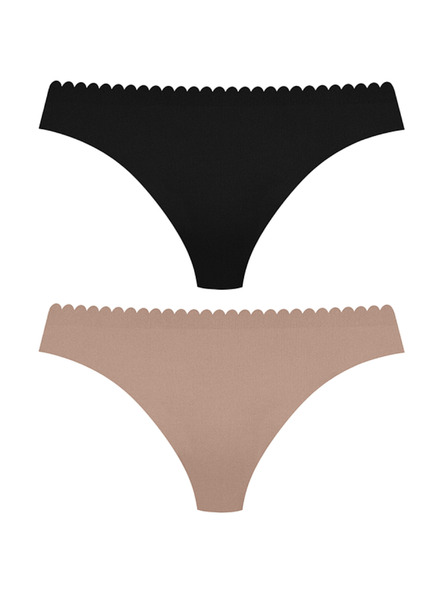 DIM DIM BODY TOUCH HIPSTER 2x - Chiloți pentru femei 2 buc - negru - bej