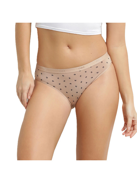 DIM DIM LES POCKETS COTTON SLIP 3x - Chiloti din bumbac pentru femei 3 buc - alb - maro deschis - negru