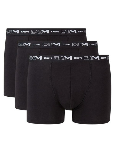 DIM DIM COTTON STRETCH BOXER 3x - Boxeri pentru barbati 3 bucati - negru