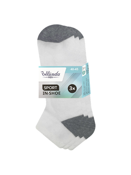 Bellinda SPORT MEN IN-SHOE 3x - Ciorapi pentru barbati pana la glezna 3 perechi - alb