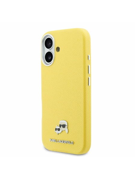 Karl Lagerfeld Karl Lagerfeld PU Karl and Choupette Heads Pins MagSafe Carcasă Spate pentru iPhone 17 Yellow