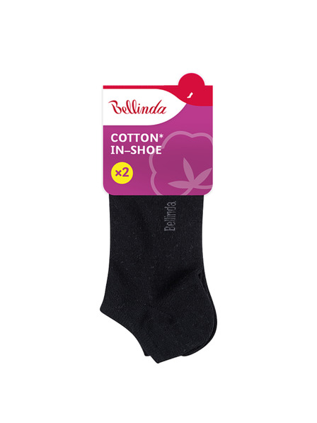 Bellinda COTTON IN-SHOE SOCKS 2x - Șosete scurte pentru femei 2 perechi - negru