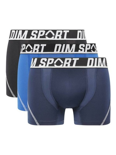 DIM DIM SPORT MICROFIBRE BOXER 3x - Boxeri sportivi bărbătești 3 buc - negru - albastru