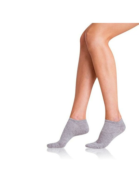 Bellinda Set de două perechi de șosete de damă în gri Bellinda COTTON IN-SHOE SOCKS 2x