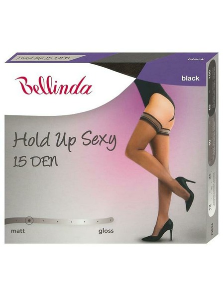 Bellinda Ciorapi negri autoportanți pentru femei BELLINDA Hold Up Sexy 15 DEN