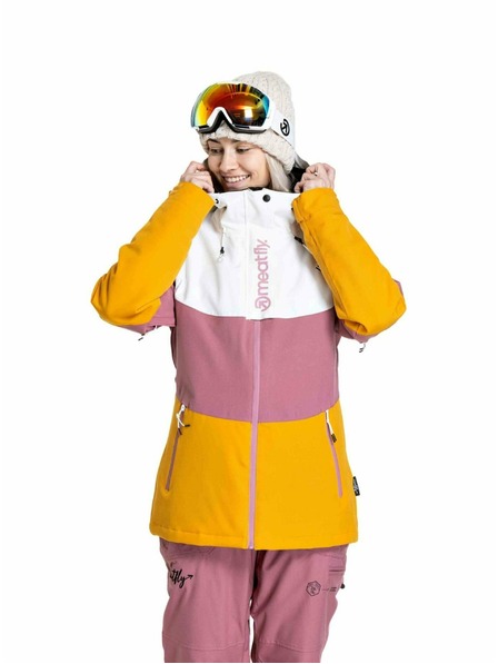Meatfly Jachetă de schi și snowboard pentru femei Meatfly Kirsten White / Sunflower